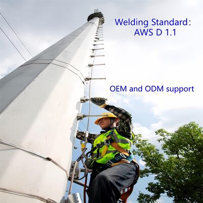 20M 30M IP68 ทนต่อการกัดกร่อนของ Monopole Tower ปิดผนึกสำหรับพื้นที่หมอกน้ำเค็มชายฝั่ง