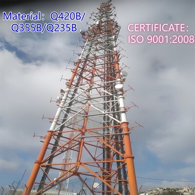 3 Legged Tubular IP67 Waterproof Galvanized Steel Telecommunication Tower For Offshore Marine Environment