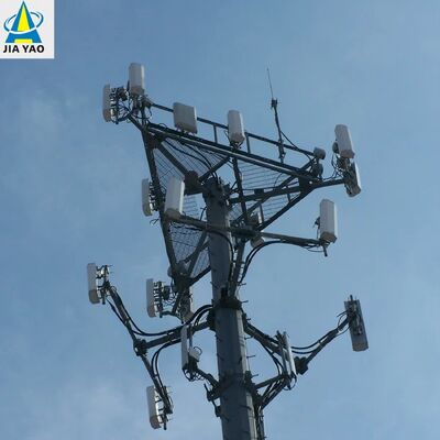 Monopole Tower ความทนทานสูง 20M 30M ทนต่อสภาพอากาศสำหรับการใช้งานกลางแจ้งในระยะยาว