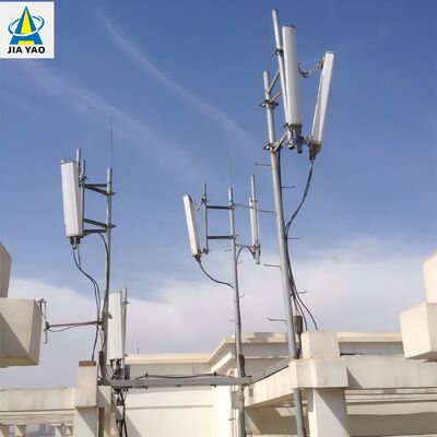 10M 20M Monopole Low Profile Small Cell Communication Tower Rooftop Mount สำหรับการเพิ่มสัญญาณ 5G