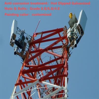 หอคอยเซลล์ขนาดเล็กเชิงมุม 3 ขาผสานรวมกับแหล่งจ่ายไฟสำหรับเครือข่าย 5G Edge