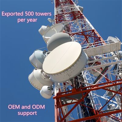 ป้องกันการกัดกร่อน 40M เสาอากาศ 4 ขาได้รับการรับรองมาตรฐาน Iso สำหรับโครงสร้างพื้นฐานโทรคมนาคม