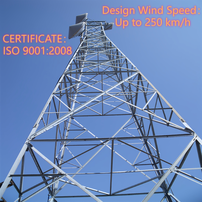 40M 42M 55M Cold Rolled Steel 4 Legged Telecom Tower For Data Center Backup Network