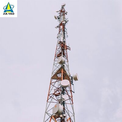 35M 46M 62Meter Q355 Steel 3 ขาเหล็กมุมทาวเวอร์สำหรับครอบคลุมสัญญาณบริเวณชายแดน