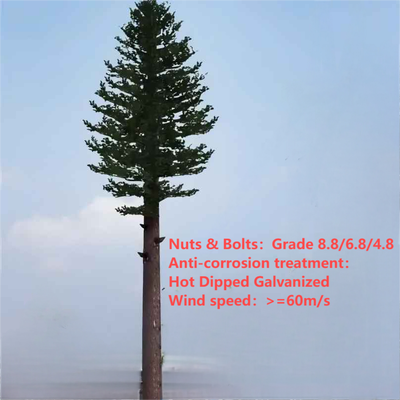 15 25 32Meter Custom Bionic Pine Tree Tower สำหรับ City Park 5G การครอบคลุมสัญญาณ