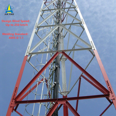 37 46 55M หอคอยเหล็กมุม 3 ขาทนความเย็นสำหรับโทรคมนาคมการเกษตรเขตเย็น