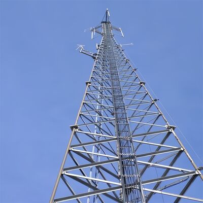 100FT 3-Tube Steel Communication Tubular BTS Radio Antenna Tower HDG สำหรับสถานีฐานโทรคมนาคม