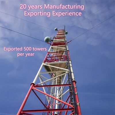 35M Q355 Steel Guyed Tower Light Foundation สำหรับการครอบคลุมพื้นที่กว้างของทุ่งหญ้า