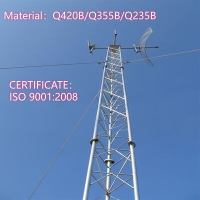 35M Q355 Steel Guyed Tower Light Foundation สำหรับการครอบคลุมพื้นที่กว้างของทุ่งหญ้า