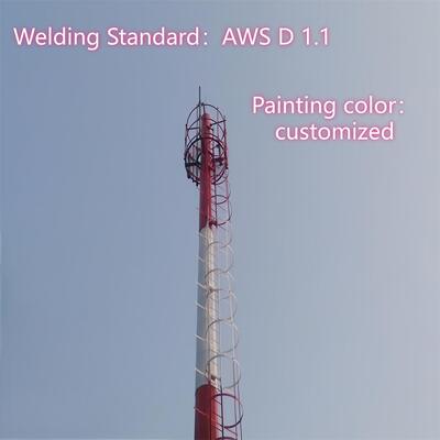 20M Q355 Steel Monopole Tower Rooftop Mount สำหรับการปรับใช้ 5G ในอาคารสำนักงาน