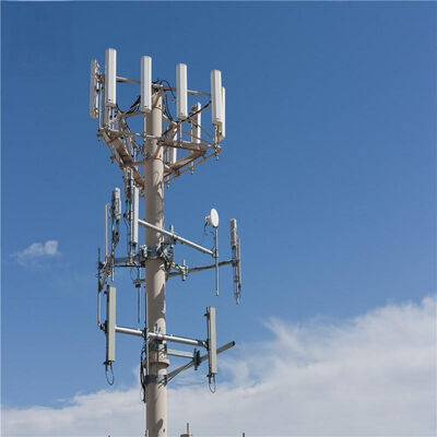 20M Q355 Steel Monopole Tower Rooftop Mount สำหรับการปรับใช้ 5G ในอาคารสำนักงาน