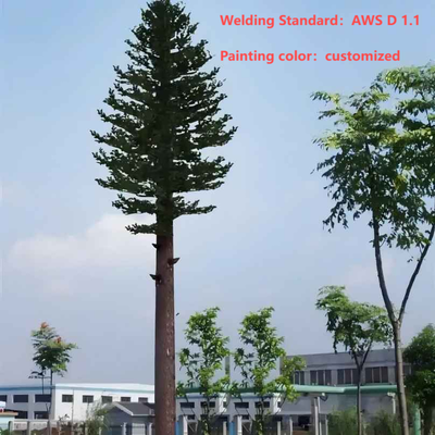 หอคอยต้นสนไบโอนิคพรางตัวเป็นมิตรกับสิ่งแวดล้อมสำหรับเครือข่ายไร้สาย 5G บูรณาการความงามโรงงานเสาสื่อสารไบโอนิคต้นปาล์ม