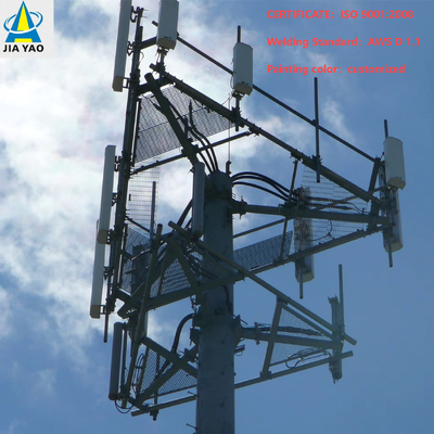 Self Supporting Monopole Steel Tower High Strength Tubular Communication Pole Tower Hot Dipped Galvanized Q235B for Urban Wireless Network Antenna Site Support