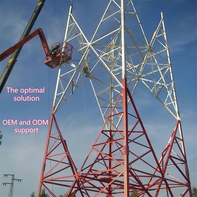 20m-80m Hot Dip Galvanized Q355B 4 Legged Angle Steel Communication Lattice Tower for 5G BTS Station