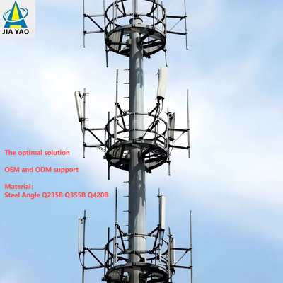 15m-50m Self-Supporting Galvanized Steel Monopole Telecom Tower GSM 5G Antenna Signal Mast