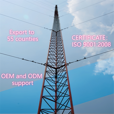 20 m 30 Meters Galvanized Tubular Steel Radio Antenna Telecommunication Guyed Mast Communication Telecom Triangular Guyed Tower